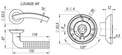 РУЧКА РАЗДЕЛЬНАЯ LOUNGE AR SG/GP-4 МАТОВОЕ ЗОЛОТО/ЗОЛОТО, КВАДРАТ 8x130 ММ