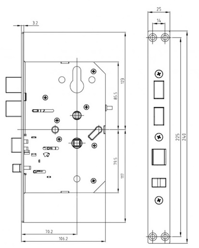 ВРЕЗНОЙ ЭЛЕКТРОННЫЙ ДВЕРНОЙ ЗАМОК SOLITY GP-6000BAK CHAMPAGNE GOLD C FACE ID