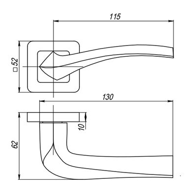 РУЧКА РАЗДЕЛЬНАЯ VESTA QR SN/CP-3 МАТОВЫЙ НИКЕЛЬ/ХРОМ
